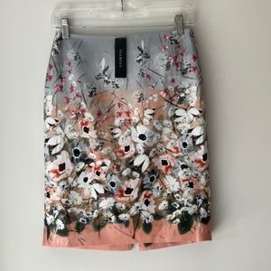 Talbots Floral Hummingbird Print Skirt NWT